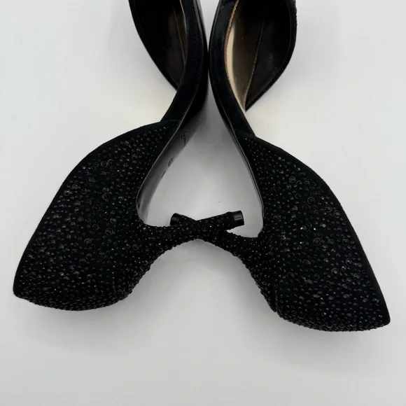 COACH Camille Heels Black Suede Rhinestone Pointed Toe Pumps 6.5 - Picture 12 of 16